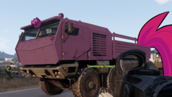 Size: 806x454 | Tagged: safe, fizzlepop berrytwist, tempest shadow, g4, my little pony: the movie, arma, barely pony related, female, kamaz, kamaz typhoon, military, mrap, russian, solo, truck