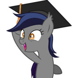 Size: 1884x2000 | Tagged: safe, artist:inudewaruika, oc, oc only, oc:echo, bat pony, bat pony oc, graduation, graduation cap, hat, simple background, transparent background