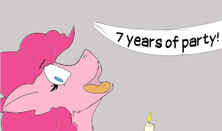 Size: 1596x940 | Tagged: safe, artist:starrypallet, pinkie pie, earth pony, pony, g4, animated, candle, female, gif, happy birthday mlp:fim, mlp fim's seventh anniversary, simple background, solo, white background