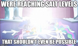 Size: 568x335 | Tagged: safe, screencap, princess celestia, princess luna, starlight glimmer, sunburst, twilight sparkle, alicorn, pony, unicorn, g4, the crystalling, crystal empire, crystal heart, female, image macro, male, mare, meme, misspelling, stallion, twilight sparkle (alicorn)