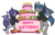 Size: 1297x832 | Tagged: safe, artist:egophiliac, oc, oc only, oc:dusk rhine, oc:racket rhine, bat pony, birthday, birthday cake, brothers, cake, candle, clothes, cute, duo, food, fruit, glasses, hoodie, jacket, lime, male, mouth watering, orange, salivating, simple background, tongue out, transparent background