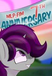 Size: 2000x2905 | Tagged: safe, artist:kigupony, derpibooru exclusive, oc, oc only, oc:egaleco, happy birthday mlp:fim, high res, male, mlp fim's seventh anniversary, solo, stallion