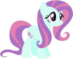 Size: 1024x828 | Tagged: safe, artist:ra1nb0wk1tty, fluttershy, sunny flare, pegasus, pony, g4, female, mare, recolor, simple background, solo, transparent background