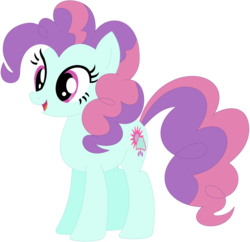 Size: 1024x991 | Tagged: safe, artist:ra1nb0wk1tty, pinkie pie, sunny flare, earth pony, pony, g4, female, mare, recolor, simple background, solo, transparent background