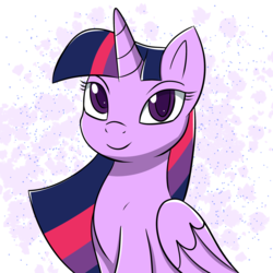 Size: 2224x2224 | Tagged: safe, artist:mlp-firefox5013, twilight sparkle, alicorn, pony, g4, abstract background, cute, female, high res, inktober, lidded eyes, looking at you, mare, sitting, smiling, solo, twiabetes, twilight sparkle (alicorn)