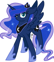 Size: 856x988 | Tagged: safe, artist:gallantserver, princess luna, alicorn, pony, g4, concave belly, female, looking at you, mare, simple background, smiling, solo, transparent background