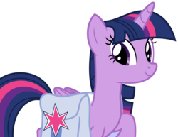 Size: 3556x2744 | Tagged: safe, artist:sketchmcreations, twilight sparkle, alicorn, pony, g4, once upon a zeppelin, cute, high res, raised hoof, saddle bag, simple background, smiling, transparent background, twiabetes, twilight sparkle (alicorn), vector