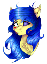 Size: 1837x2491 | Tagged: safe, artist:shade4568, oc, oc only, oc:dizzy heart, pony, bust, female, heterochromia, mare, portrait, simple background, solo, transparent background