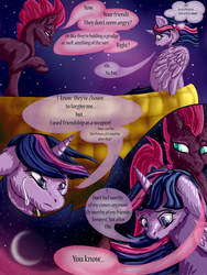 Size: 3000x4000 | Tagged: safe, artist:goldengriffiness, fizzlepop berrytwist, tempest shadow, twilight sparkle, alicorn, pony, unicorn, comic:solace, g4, my little pony: the movie, broken horn, comic, crying, horn, twilight sparkle (alicorn)