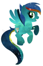 Size: 376x574 | Tagged: safe, artist:ipandacakes, oc, oc only, oc:aura shine, pegasus, pony, female, galaxy pony, mare, offspring, parent:rainbow dash, parent:soarin', parents:soarindash, simple background, solo, transparent background, watermark