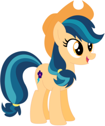 Size: 1024x1231 | Tagged: safe, artist:ra1nb0wk1tty, applejack, indigo zap, earth pony, pony, g4, female, mare, recolor, simple background, solo, transparent background