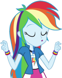 Size: 563x703 | Tagged: safe, artist:fella, rainbow dash, equestria girls, equestria girls specials, g4, my little pony equestria girls: movie magic, eyes closed, female, geode of super speed, jewelry, magical geodes, pendant, simple background, solo, transparent background, wristband