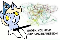 Size: 480x320 | Tagged: safe, artist:nootaz, oc, oc only, oc:nootaz, pony, unicorn, coat markings, crippling depression, derp, female, freckles, mare, meme, russian meme, socks (coat markings), solo, woosh, вжух