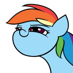 Size: 1280x1280 | Tagged: safe, artist:elzzombie, rainbow dash, pony, g4, faic, female, mare, rainbow dash is best facemaker, reaction image, simple background, smiling, smug, smugdash, solo, transparent background