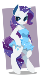 Size: 1821x3293 | Tagged: safe, artist:snow angel, rarity, unicorn, anthro, semi-anthro, unguligrade anthro, g4, arm hooves, blushing, breasts, clothes, cute, dress, female, mare, raribetes, simple background, smiling, solo, transparent background