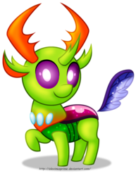 Size: 1600x2074 | Tagged: safe, artist:aleximusprime, thorax, changedling, changeling, g4, chibi, cute, king thorax, looking at you, male, simple background, smiling, solo, thorabetes, transparent background