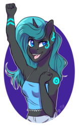 Size: 709x1127 | Tagged: safe, artist:rdstartie, oc, oc only, oc:lopelia glass, unicorn, anthro, armpits, clothes, female, mare, midriff, simple background, solo, tank top, transparent background