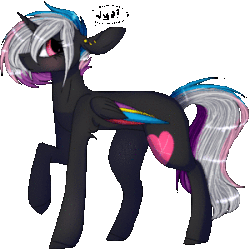 Size: 300x299 | Tagged: safe, artist:ohflaming-rainbow, oc, oc only, oc:flaming rainbow, alicorn, pony, animated, blinking, colored wings, female, gif, mare, multicolored wings, simple background, solo, transparent background