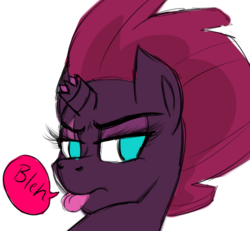 Size: 1300x1200 | Tagged: safe, tempest shadow, g4, my little pony: the movie, :p, bleh, bust, cute, simple background, tongue out, transparent background