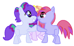 Size: 320x200 | Tagged: safe, artist:devfame, oc, oc only, pony, magical lesbian spawn, offspring, parent:pinkie pie, parent:rainbow dash, parents:pinkiedash, trio