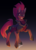 Size: 1280x1769 | Tagged: safe, artist:clockworkquartet, tempest shadow, pony, unicorn, g4, my little pony: the movie, armor, broken horn, ear fluff, female, gradient background, horn, mare, raised hoof, solo