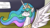 Size: 3264x1836 | Tagged: safe, artist:zsparkonequus, princess celestia, alicorn, pony, g4, crown, female, jewelry, mare, regalia, sign, solo, unamused