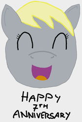 Size: 368x546 | Tagged: safe, derpy hooves, g4, 1000 hours in ms paint, happy birthday mlp:fim, mlp fim's seventh anniversary