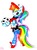 Size: 2120x2856 | Tagged: safe, artist:liaaqila, rainbow dash, pegasus, pony, equestria girls, g4, good vibes, my little pony equestria girls: summertime shorts, ball, cap, clothes, converse, cute, dashabetes, equestria girls outfit, female, hat, high res, human pony dash, mare, pants, ponified humanized pony, shoes, sneakers, solo, traditional art