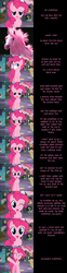 Size: 3300x13280 | Tagged: safe, artist:mlp-silver-quill, pinkie pie, earth pony, pony, comic:pinkie pie says goodnight, g4, absurd resolution, comic, episode leak, female, floppy ears, irl horse, mare, one eye closed, party cave, sad, solo, wink