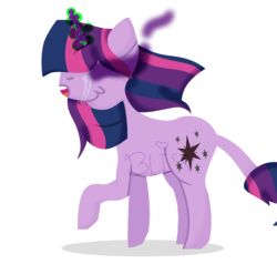 Size: 2000x1900 | Tagged: safe, artist:emerald-bliss, twilight sparkle, pony, unicorn, g4, crying, dark magic, female, lineless, magic, simple background, solo, sombra eyes, transparent background