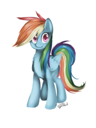 Size: 1200x1600 | Tagged: safe, artist:wolfchen999, rainbow dash, pegasus, pony, g4, female, mare, multicolored hair, simple background, smiling, solo, transparent background