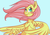 Size: 1368x948 | Tagged: safe, artist:smirk, fluttershy, pegasus, pony, g4, cute, female, hooves to the chest, legitimately amazing mspaint, looking away, looking up, shyabetes, simple background, smiling, solo, spread wings, white background, windswept mane, wings