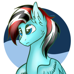 Size: 1438x1430 | Tagged: safe, artist:xanderserb, oc, oc only, pegasus, pony, black hair, blue skin, countryponies, countrypony, female, filly, mare, nation ponies, ponified, red, sealand, solo