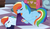 Size: 1600x931 | Tagged: safe, artist:miserisyt, artist:shootingstaryt, rainbow dash, oc, oc:rain dashie, pegasus, pony, g4, alternate hairstyle, base used, child, daughter, female, folded wings, mare, momma dash, mother, mother and child, mother and daughter, offspring, parent:rainbow dash, parent:soarin', parents:soarindash, pegasus oc, sleeping, wings, wings down