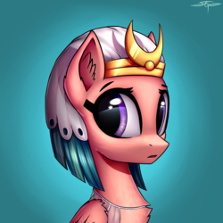 Size: 3000x3000 | Tagged: safe, artist:setharu, somnambula, pegasus, pony, g4, bust, clothes, female, high res, mare, portrait, solo