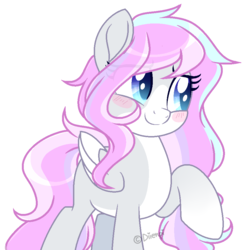 Size: 900x915 | Tagged: safe, artist:lnspira, oc, oc only, oc:remy, pegasus, pony, blushing, female, mare, simple background, solo, transparent background