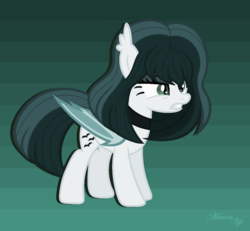 Size: 1144x1056 | Tagged: safe, artist:merienvip, oc, oc only, oc:gowdy, bat pony, pony, female, mare, solo