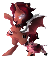 Size: 3200x3724 | Tagged: safe, artist:drawntildawn, oc, oc only, bat pony, pig, bat pony oc, high res, rearing, simple background, solo, transparent background