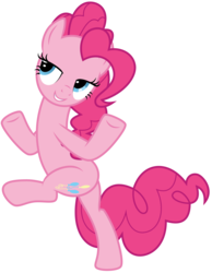 Size: 3454x4453 | Tagged: safe, artist:amarthgul, pinkie pie, earth pony, pony, g4, attack on titan, bipedal, female, high res, lidded eyes, simple background, solo, transparent background, vector