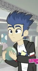 Size: 389x720 | Tagged: safe, screencap, flash sentry, equestria girls, g4, good vibes, my little pony equestria girls: summertime shorts, clothes, cropped, crystal ball, jacket, male, solo