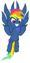 Size: 1368x2865 | Tagged: safe, artist:lifes-remedy, rainbow dash, demon, demon pony, pegasus, pony, g4, secrets and pies, evil grin, evil pie hater dash, female, grin, mare, simple background, smiling, solo, transparent background, vector