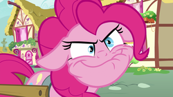 Size: 1920x1080 | Tagged: safe, screencap, pinkie pie, earth pony, pony, g4, secrets and pies, constipated, crazy face, faic, female, floppy ears, mare