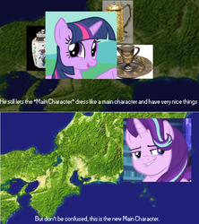 Size: 640x721 | Tagged: safe, starlight glimmer, twilight sparkle, pony, unicorn, g4, bill wurtz, history of japan, image macro, meme