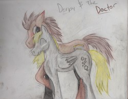 Size: 2536x1975 | Tagged: safe, artist:startoucher, derpy hooves, doctor whooves, time turner, g4, female, male, ship:doctorderpy, shipping, straight, traditional art