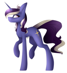 Size: 1024x1125 | Tagged: safe, artist:umiimou, oc, oc only, oc:star dust, pony, unicorn, female, mare, raised hoof, raised leg, simple background, solo, transparent background