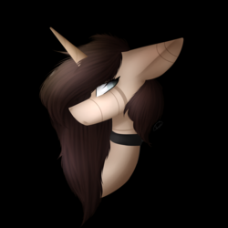 Size: 1024x1024 | Tagged: safe, artist:umiimou, oc, oc only, oc:abby rae, pony, unicorn, black background, bust, female, mare, portrait, simple background, solo