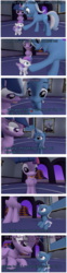 Size: 1982x7990 | Tagged: safe, artist:northern haste, princess flurry heart, trixie, twilight sparkle, alicorn, pony, vampire, g4, 3d, age regression, baby, baby pony, bite mark, biting, comic, dialogue, diaper, female, filly, filly trixie, foal, source filmmaker, twilight sparkle (alicorn), younger