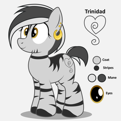 Size: 3000x3000 | Tagged: safe, artist:an-tonio, oc, oc only, oc:trinidad, zebra, female, high res, reference sheet, solo, vector, zebra oc