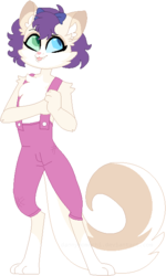 Size: 390x649 | Tagged: safe, artist:pandemiamichi, oc, oc only, oc:caroline dapperpaws, hybrid, anthro, digitigrade anthro, g4, my little pony: the movie, next generation, offspring, parent:capper dapperpaws, parent:rarity, parents:capperity, simple background, transparent background