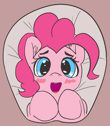 Size: 1280x1470 | Tagged: safe, artist:pabbley, pinkie pie, earth pony, pony, g4, 30 minute art challenge, blushing, cute, diapinkes, female, looking at you, mousepad, open mouth, oppai mousepad, solo